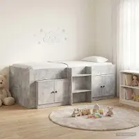 Prolenta Maison Exclusive - Loft bedframe met kast, 3 stuks, betonkleur, houtvezel
