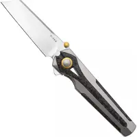 Kizer Cutlery Staff S45VN vouwmes, Light Gray Titanium & Carbon Fiber, Satin