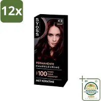 Syoss - Coloration 4-2 Mahonie - Haarverf - Grijsdekking - Vermindert Haarbreuk - Voordeelverpakking - 12 stuks - Grijsdekking - Professionele kleur
