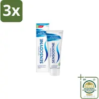 Sensodyne 3 x - Tandpasta - Extra Fresh Gel - Verfrissend - 75 ml - Grootverpakking - Gevoelige Tanden - Frisse Mond - Tandpasta - Fluoride - Tandglazuur