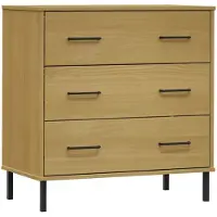 vidaXL Dressoir met 3 lades OSLO 77x40x79,5 cm grenenhout bruin