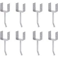 Alberts 8 x U-paaldrager mit Rundstahl-betonanker, 91x104 mm, betonanker 200 mm, thermisch verzinkt, voor inbetonneren