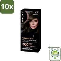 Syoss 10 x - Coloration 4-1 Middenbruin - Haarverf - Grijsdekking - Vermindert Haarbreuk - Grootverpakking - Permanente Haarkleuring - Haarkleur - Grijsdekking - Donkere Asblonde Haarkleur - Keratine