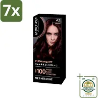 Syoss 7 x - Coloration 4-2 Mahonie - Haarverf - Grijsdekking - Vermindert Haarbreuk - Grootverpakking - Haarverf - Grijsdekking - Permanent Haarkleuren - Keratine - Haarverf Mahonie