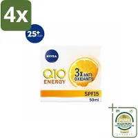 Nivea - Q10 Energie Dagcrème - Anti-Rimpel Crème - Normale & vermoeide huid - SPF 15 - Met Vitamine C & Q10 - 50 ml - Voordeelverpakking - 4 stuks - Dagcrème - Vitamine C