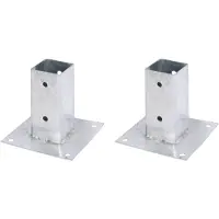 Alberts 2 x opschroefhuls voor vierkante houten palen, 61x61 mm, thermisch verzinkt, voor opschroeven