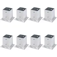 Alberts 8 x opschroefhuls voor vierkante houten palen, 101x101 mm, thermisch verzinkt, voor opschroeven