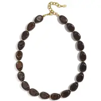 Yehwang Vespera - Kralen Ketting - Acryl - Stainless Steel - - donkerbruin