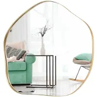 Costway SureDeal - Wandspiegel - Onregelmatige Asymmetrische Spiegel - 75x70 cm - Goud