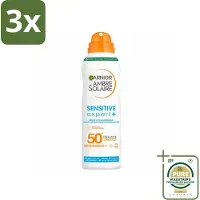 Garnier 3 x - Ambre Solaire - Mist Spray - Sensitive Expert+ - SPF 50+ - 150 ml - Grootverpakking - Zonnescherm Mist Spray - Gevoelige Huid - SPF 50+ - Ceramide Protect - Karitéboter