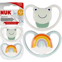 Nuk Space Siliconen Speen 0-6m (2 stuks) - krachtig & comfortabel