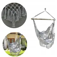 LMG Boho Hangstoel - Beige/Grijs - 130x100x100cm