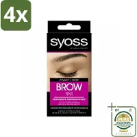Syoss - Brow Tint Zwart - Wenkbrauwverf - Langdurige Kleur - Tot 10 Toepassingen - Voordeelverpakking - 4 stuks - Wenkbrauwpotlood - Wenkbrauwgel