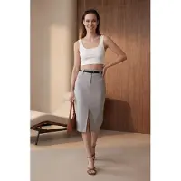 MyFashion Hoge Taille Midi Pijpenrok met Split
