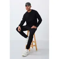 Tommy Life Heren katoen-polyester fleece sweatshirt en broekset