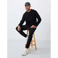 Tommy Life Heren katoen-polyester fleece sweatshirt en broekset