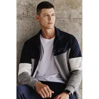 Tommy Life Heren Kleurblok Zip Sweater en Broek Set