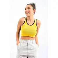 Tommy Life Geribbelde Mouwloze Crop Top