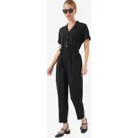 Bigdart Effen Geweven Jumpsuit met Kraag en Strikdetail
