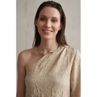 MyFashion Off-Shoulder Geperforeerde Katoenen Poplin Blouse