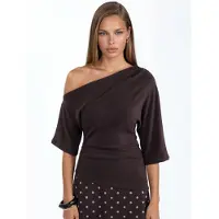 Busem Vrouwen bootneck gebreide blouse met korte mouwen