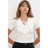 Bigdart Fleurige Knoop-Voorkant Crop Top