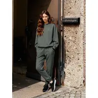 Tommy Life Oversized Crew Neck Sweatshirt en Broek Set