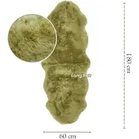 Infinity Leather Echte schapenvacht groene dubbele natuurlijke pluizige, zijdezachte echte wollen tapijt