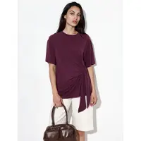 Busem Losse Fit Crew Neck Modal Blouse met Strikdetail