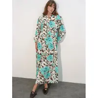 Bigdart Bloemen Maxi Jurk Met Mandarin Kraag