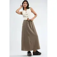 Busem Hoge Taille A-Lijn Maxi Rok