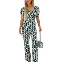 Ax Paris Dames Geometrisch Patroon Ceinture Jumpsuit (Multikleur)