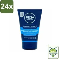 Nivea MEN - Protect & Care - Reinigingsgel Gezicht - 100 ml - Voordeelverpakking - 24 stuks - Gezichtsreiniging - Mannelijke huid