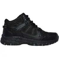SKECHERS Leren wandelschoenen voor heren met Hillcrest-logo (Zwart)