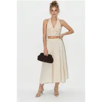 Bianco Hoge Taille A-Lijn Midi Rok