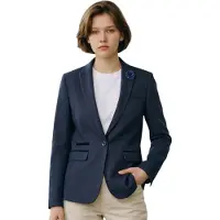 Cavani Dames marineblauw geruite wol mix visgraat tweed op maat gemaakt blazer - Caridi