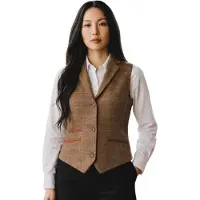TruClothing Dames eikenbruin op maat gemaakte tweed vest formeel vest - TPSTZ-7