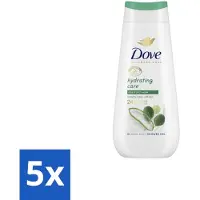 Dove 5 x Douchecrème - Hydrating Care - Aloe Vera - 225 ml - Douchegel - Hydraterende Douchegel - Aloë Vera - Berkenwater - Droge Huid