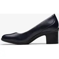Clarks Shaya Poppy Navy Leather Schoenen