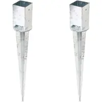 Alberts 2 x inslaggrondhuls, verstellbar, 91 x 91 mm, lengte 900 mm, thermisch verzinkt, voor inbetonneren