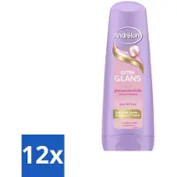 Andrélon 12 x – Conditioner – Extra Glans – 200 ml - Glans - Haar Verzorging - Zijde-extract - Vitamine C - Zacht Haar