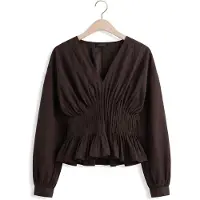 Copenhagen Muse Dames Blouses Cmpoplin-blouse - Bruin - Maat L
