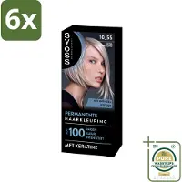 Syoss - Permanent Coloration 10-55 - Haarverf - Permanente Haarkleuring - Ultra Platina Blond - Grijsdekking - Voordeelverpakking - 6 stuks - Grijsdekking - Keratine