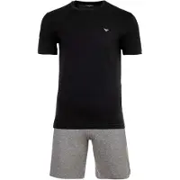 Emporio Armani Pyjama kort grijs gemêleerd / zwart