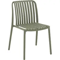 Goossens Tuinstoelen Lygeke - Kunststof - groen - 54 x 80 x 57 cm - Tuinstoel zonder armleuning - zonder kussen - Stapelbaar