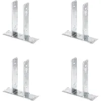 Alberts 4 x U-paaldrager, voor opschroeven, voor houten palen 71 mm, hoogte 200 mm, thermisch verzinkt