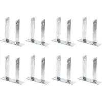 Alberts 8 x U-paaldrager, voor opschroeven, voor houten palen 91 mm, hoogte 200 mm, thermisch verzinkt