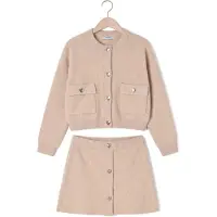 Mayoral Meisjes Rokken Tricot Skirt Set - Beige - Maat 134