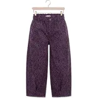 LOOXS little little leopard barrel jeans met panterprint - paars Meisjes Denim - maat 128