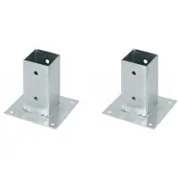 Alberts 2 x opschroefhuls voor vierkante houten palen, 71x71 mm, thermisch verzinkt, voor opschroeven